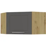 Feldmann-Wohnen Eckhängeschrank Kvantum 60 x 60 x 36 cm Eiche/Graphit