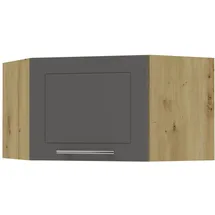 Feldmann-Wohnen Eckhängeschrank Kvantum 60 x 60 x 36 cm Eiche/Graphit