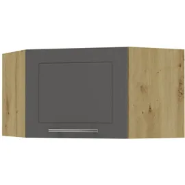 Feldmann-Wohnen Eckhängeschrank Kvantum 60 x 60 x 36 cm Eiche/Graphit