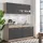 Homestyle4u Küchenzeile 80 cm Grau Eiche