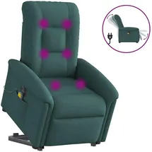 vidaXL Massagesessel Elektrisch 91,5 x 96 x 91,5 cm Dunkelgrün mit Aufstehhilfe