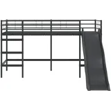 vidaXL Kinder-Loftbett mit Rutsche 90 x 200 cm Schwarz/Anthrazit