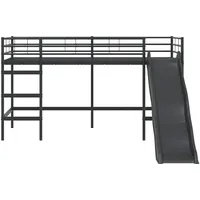 vidaXL Loftbett mit Rutsche 90 x 200 cm Stahl schwarz