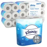 Kleenex Standardrollen-Toilettenpapier 8477 – 2-lagiges Toilettenpapier – 9 Packungen mit 4 Toilettenpapierrollen x 210 Blatt weißes Toilettenpapier (insg. 36 Rollen/7.560 Blatt)