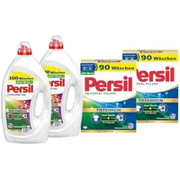 PERSIL-Set Kraft-Gel 2x 100 Waschladungen (200WL) Color & Pulver 2x 90 Waschladungen (180WL) Universal, Waschmittel-Set für reine Wäsche und hygienische Frische für die Maschine