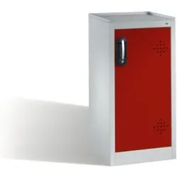 C+P Umwelt-Beistellschrank mit Drehtür, 2 Wannenböden, H1020xB500xT500mm Front Rubinrot Korpus Lichtgrau
