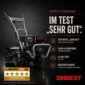 onbest T4150 5,6 PS Benzin-Motorhacke 53 cm Arbeitsbreite 35 cm Arbeitstiefe 12 Hackmesser