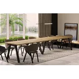 endo-moebel Endo-Möbel XXL Esstisch Lungo 130cm - 405cm ausziehbar bis 12 Personen Küchentisch (Artisan Eiche) - Taupe