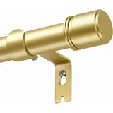 BOLITE Gardinenstange Gold, 80-148 cm Gardinenstange Ausziehbar für Ösenvorhänge, 25 mm Metall Vorhangstange mit Halterung und Endkappen, Gardinenstangen Wandmontage für Wohnzimmer und Küche