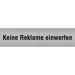 Aufkleber - Piktogramm Keine Reklame einwerfen, Edelstahl, selbstklebend, 160x40 mm
