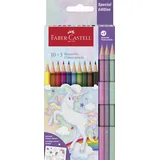 Faber-Castell 111219 - Buntstifte Set Einhorn, 13-teilig, bruchsicher, inkl. Pastellstifte und Einhorn Sticker