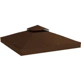 3 X 3 M Ersatzdach Für Pavillon, Pavillon-ersatzplane Mit Wasserablauf-löchern, Upf30+, Sonnenschutz, Kaffee