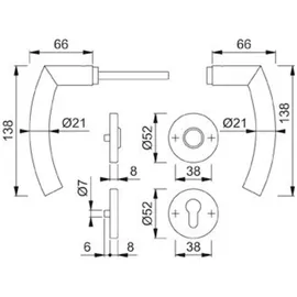 HOPPE Rosettengarnitur Edelstahl F69