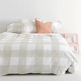 happy friday s.l. Gingham Bettbezug Beige 200 x 200 cm
