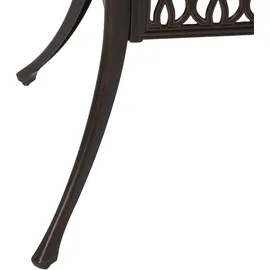 Beliani Gartentisch Ø 90 x 72 cm Dunkelbraun/Grau