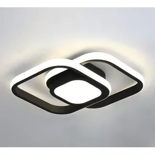 JDONG LED Deckenleuchte 24W Schwarz Deckenlampe 4000K, 2000LM Neutralweiß Quadratisch Lampe für Küche Balkon Flur Schlafzimmer Keller Ø32CM - Weiß