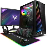 Vibox VI-20 Gaming PC - 22 Zoll Set Komplett - AMD Ryzen 3200GE 4GHz - Radeon Vega 8s - 16GB RAM - 480GB SSD - Windows 11 - WiFi