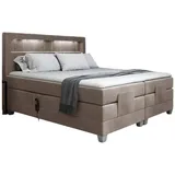 Fun Möbel Boxspringbett Elektrisch Bett DAVIDE 180x200cm in Stoff Fresh Macchiato - Beige