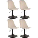 CLP Esszimmerstuhl Maverick Samt (4er Set, 4 St), dreh- & höhenverstellbar beige