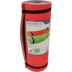 Robuste Fitnessmatte Yogamatte Rot grau 180 x 50 x 1,2 cm