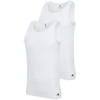 adidas Herren Unterhemden, 2er Pack - Tank Top Active Flex Cotton ärmellos, einfarbig, Weiß S
