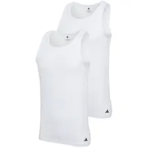 adidas Herren Unterhemden, 2er Pack - Tank Top Active Flex Cotton ärmellos, einfarbig, Weiß S