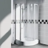 Kermi Nova 2000 Viertelkreis-Duschkabine mit Pendeltüren mit Festfeldern 90x90x185 cm N2P530901811K,