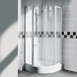 Kermi Nova 2000 Viertelkreis-Duschkabine mit Pendeltüren mit Festfeldern 90x90x185 cm N2P530901811K,