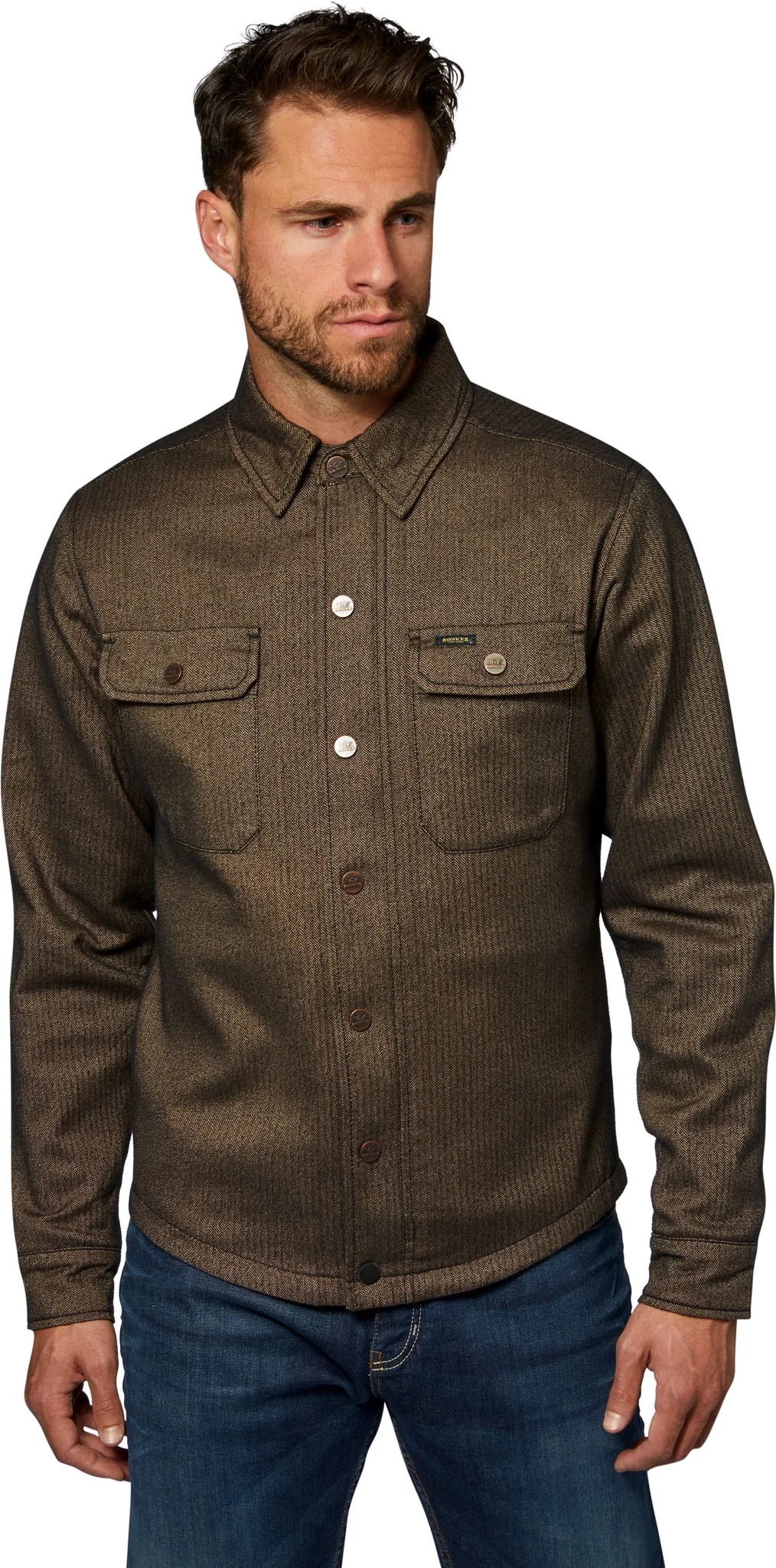 Rokker Boston, chemise/veste textile - Marron - S