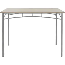 ML-Design Esstisch mit 4 Stühlen, Eiche hell, Holz, Esszimmerstühle mit Metallbeinen, & Beige