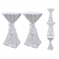 vidaXL Tischdecke 2 x Tischhusse Stehtischhusse weiß 60 cm Party Hochzeit Feierlichkeite weiß