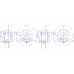 2x Delphi Bremsscheiben 304mm Voll Hinten Passend Für Land Rover Discovery: Bremsscheibe Land Rover: Ntc8781 Land Rover: Sdb000210 Land Rover: Sdb0004