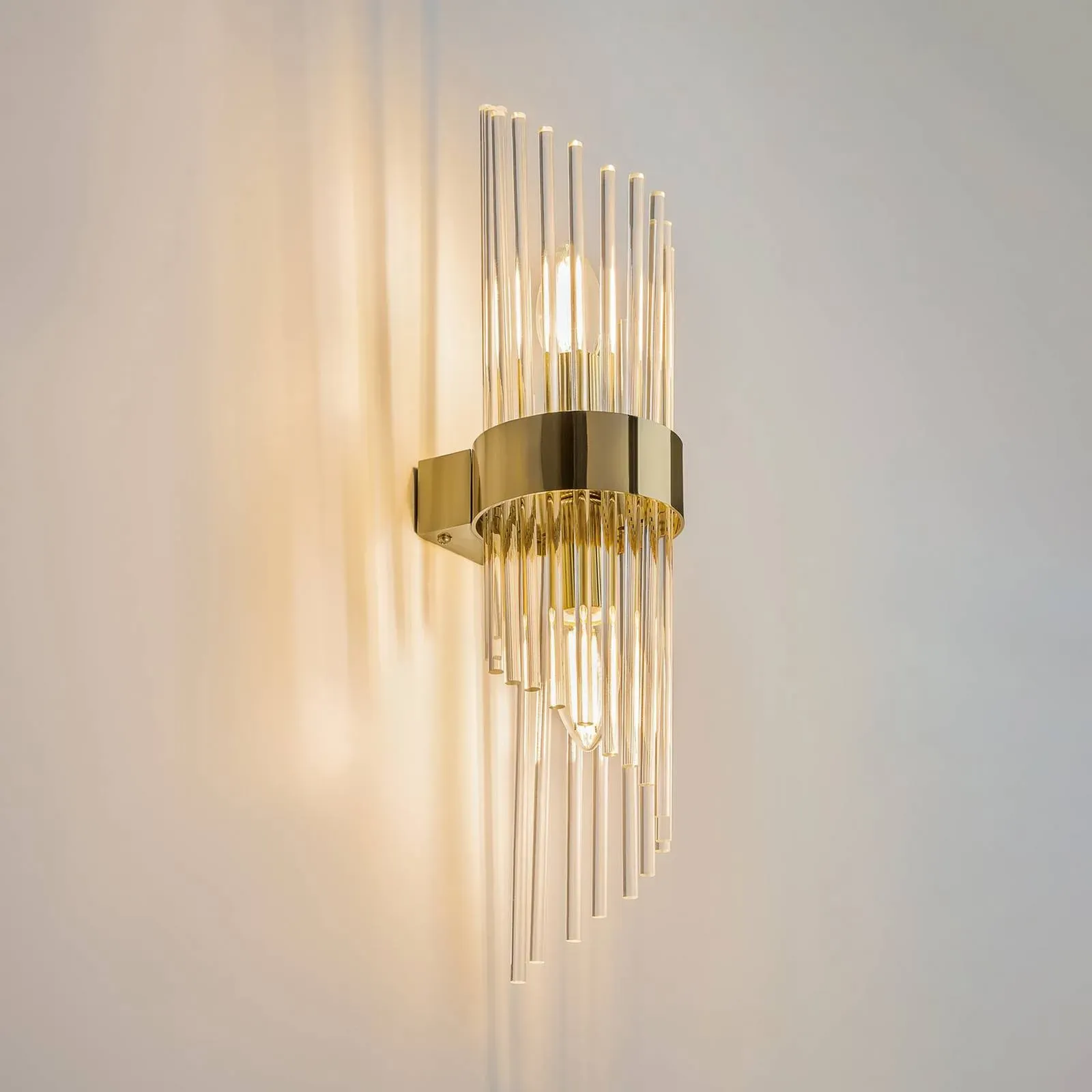 Maytoni Design Wandlampe Frame, dimmbar, messing / gold, für Wohn- / Esszimmer, Glas, Design, Wandleuchte, Wandlampe Innen - 12.5 cm - 10.4 cm - 46.2 cm