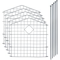 ESTEXO Teichzaun Gartenzaun 11tlg Set Zaun Teich 5 Zaunelemente Gitterzaun Anthrazit Gitter Steckzaun Elemente Welpenauslauf Oberbogen spitz mit Raute