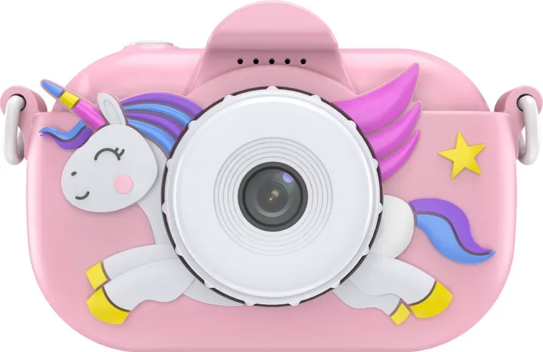 Songdian Kinderkamera mit cartoon-Softcover – Tolles Weihnachts-, Geburtstags- und Festgeschenk für Kinder – Pink