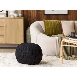 Beliani Pouf Samtstoff 45 x 35 x 45 cm Schwarz