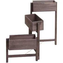 Mendler Pflanzregal T275 65 x 108 x 15 cm Grau-Braun