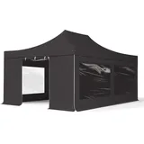 TOOLPORT 4x6m Aluminium Faltpavillon, inkl. 4 Seitenteile, schwarz - (582032)
