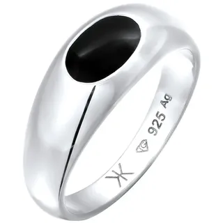 KUZZOI Siegelring Emaille Oval 925 Sterling Silber 62 Herren