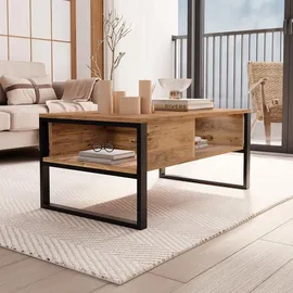 [en.casa] Couchtisch Laukaa Beige Eiche 100 x 60 x 44,5 cm