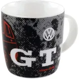 VW Collection - Volkswagen Keramik-Kaffee-Tee-Cappuccino-Tasse-Becher-Haferl Mug im GTI Design (370 ml/GTI Front/Schwarz)