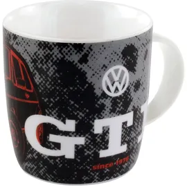 VW Collection - Volkswagen Keramik-Kaffee-Tee-Cappuccino-Tasse-Becher-Haferl Mug im GTI Design (370 ml/GTI Front/Schwarz)