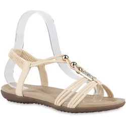 Damen Riemchensandalen in Beige