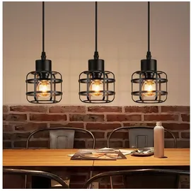 ZMH Pendelleuchte Esstisch Hängelampe Vintage - 3 Flammig Hängeleuchte Metall E14 Retro Esstischlampe Schwarz Pendellampe Höhenverstellbar für Wohnzimmer Esszimmer (Ohne Leuchtmittel)