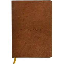 Clairefontaine 3x Flying Spirit, Notizbuch A5 mit Fadenbindung und glänzendem Ledereinband, cognac, 90 Blatt 90g liniert - Cognac 106946C