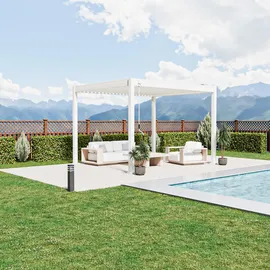 pergoline Pavillon 3,6 x 3 m inkl. 4 Seitenteile Weiß