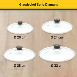 Krüger Glasdeckel Topfdeckel aus der Serie Diamant flach 32cm