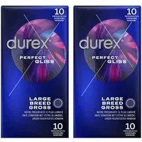 Durex Préservatifs Perfect Gliss - 2 x 10 Idéal pour le Sexe Anal Préservatif(S) 2x10 pc(s)