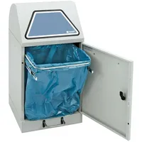 Stumpf metall Abfalls. Modul-Vario 45, lichtgrau, ProSlide-System, 45 Liter,