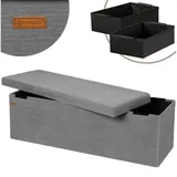 CASARIA Sitzbank Cord Anthrazit 114 x 38 x 38 cm